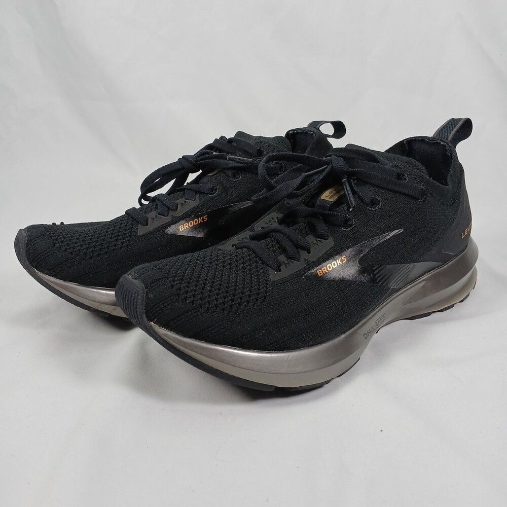 Brooks Black Running Shoes with Metallic Silver Accent
